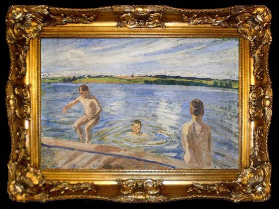 framed  Peter Hansen Boys Bathing, ta009-2